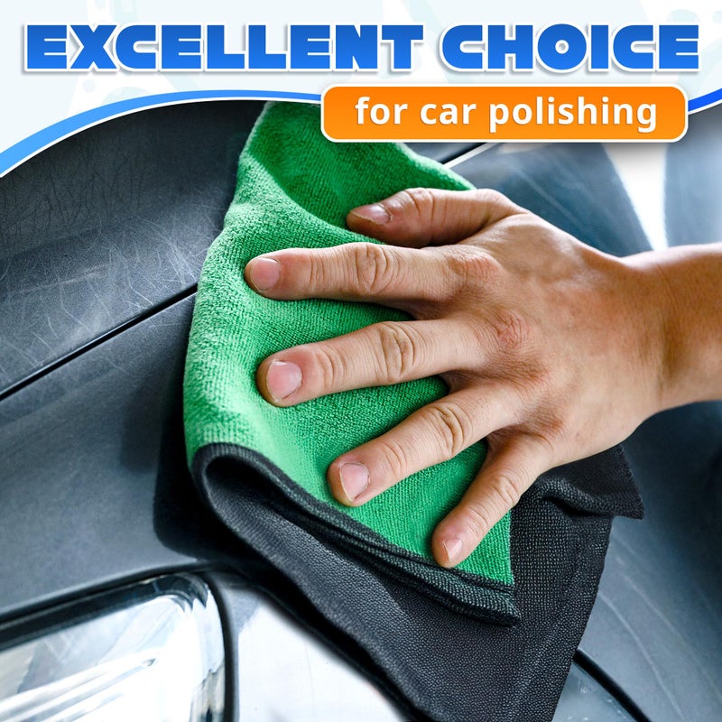 VIKROM 5 Pcs Thick Microfiber Cleaning Cloth â€“ Dual-Layer Cleaning Rags, High-Tensile GSM 600 Fabric, Crafted for Effective Use â€“ 11.8x11.8 Inches Microfiber Towels for Car Detailing, Window, Glass and House - Image 5